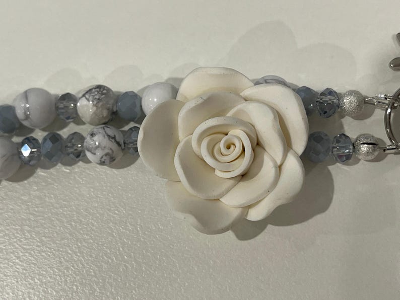 CAMELIA Grey Marble and Crystal Lanyard Hand Made to Order Etsy Australia