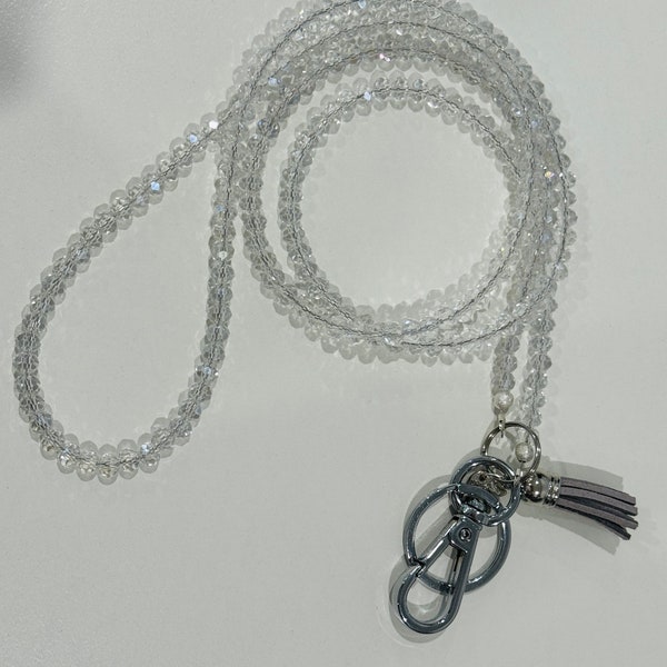 All Clear Bling Lanyard - Swarovski Crystal Lanyard - Perfect Gift - Hand Made to order - can be customised