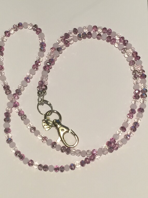 Pink Swarovski Crystal Lanyard Perfect Gift for a Teacher Etsy