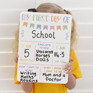 First Day/ Last Day of School Pastel Colours Photo Prop