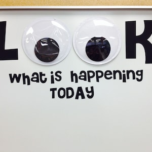 LOOK! Board decals with Large Googly eyes