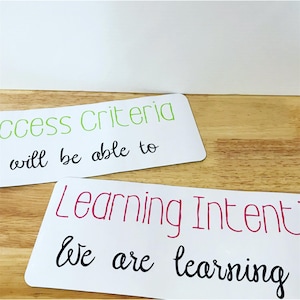 Learning Intention & Success Criteria Magnets