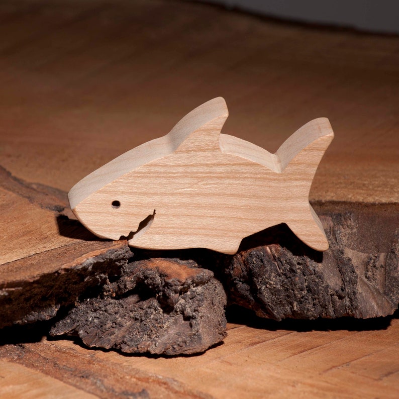 Wooden SHARK toy Etsy