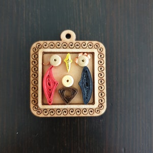 Miniature quilling necklace pendant with nativity scene - unique and lovely!