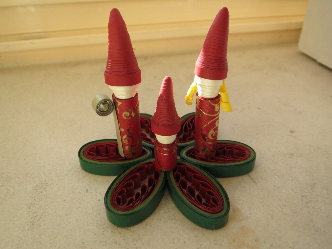 Quilled Gnome Nativity Scene Unique and Charming Handmade. Etsy