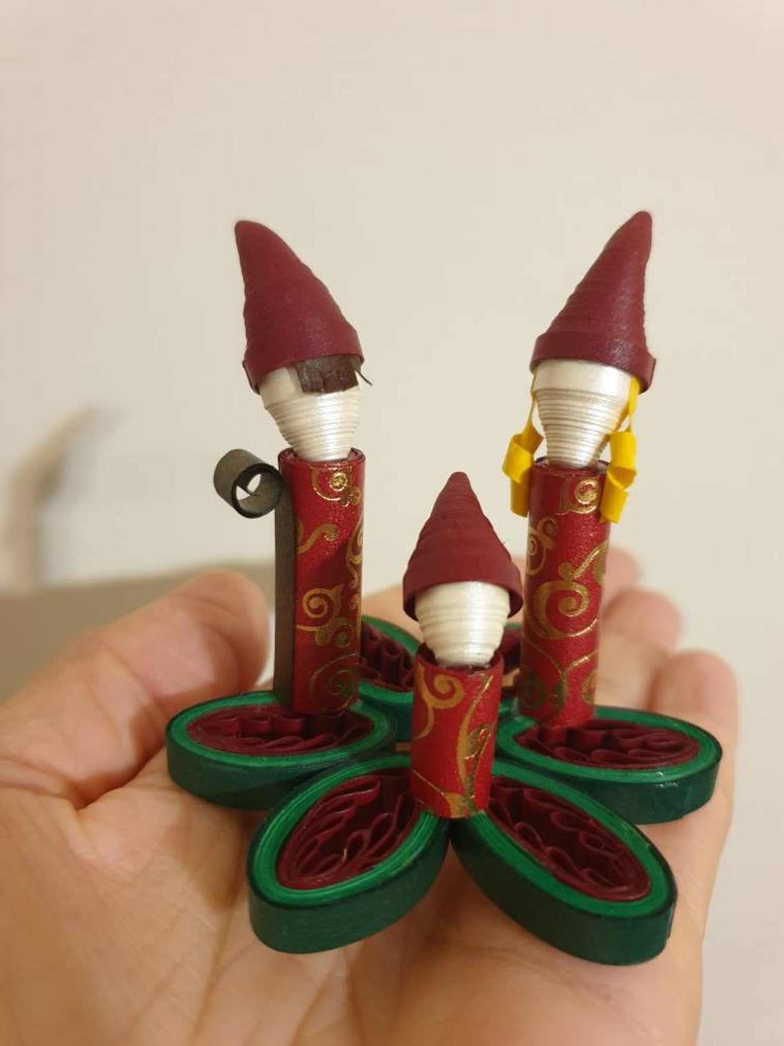 Quilled Gnome Nativity Scene Unique and Charming Handmade. Etsy