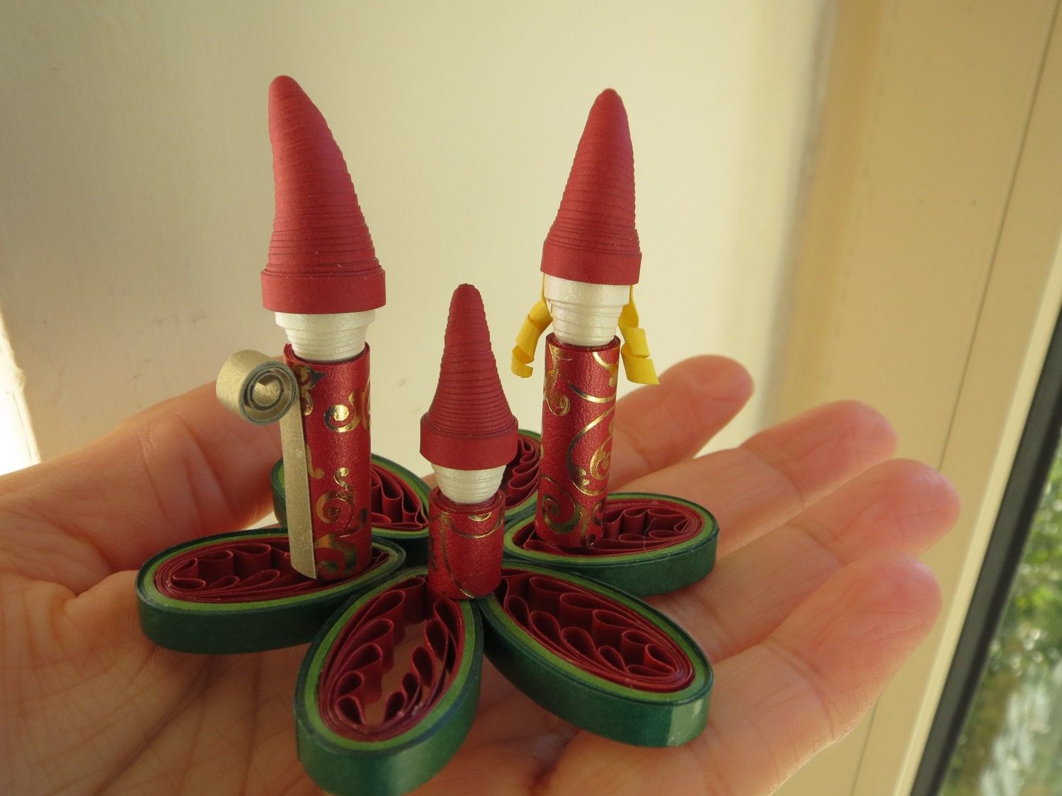 Quilled Gnome Nativity Scene Unique and Charming Handmade. Etsy