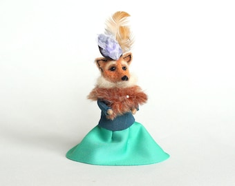 Mrs. Fox Gretchen Fox Fox puppet Christmas Muppet Emmet otter&#39;s Jug-band Christmas Organic Art doll Dressed animal Felt Christmas Winter