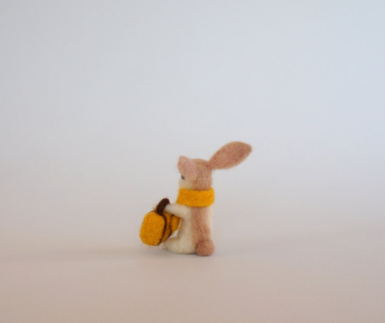 Traveling Bunny White Rabbit Cute Hare Tiny Animal Needle Felt Bunny ...