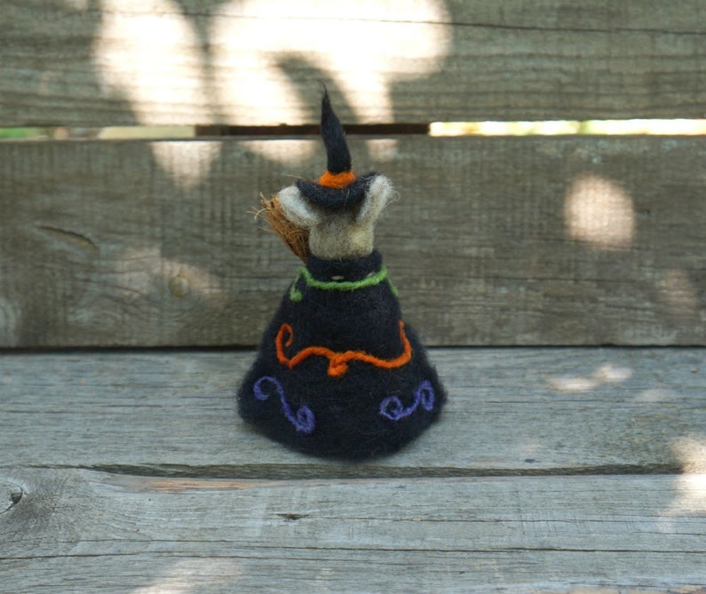 Halloween Witch Felted Bunny Broomstick Felted Rabbit Etsy
