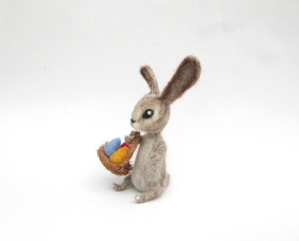 Easter Rabbit Felted Bunny Wool Egg Miniature Hare Spring Celebration ...