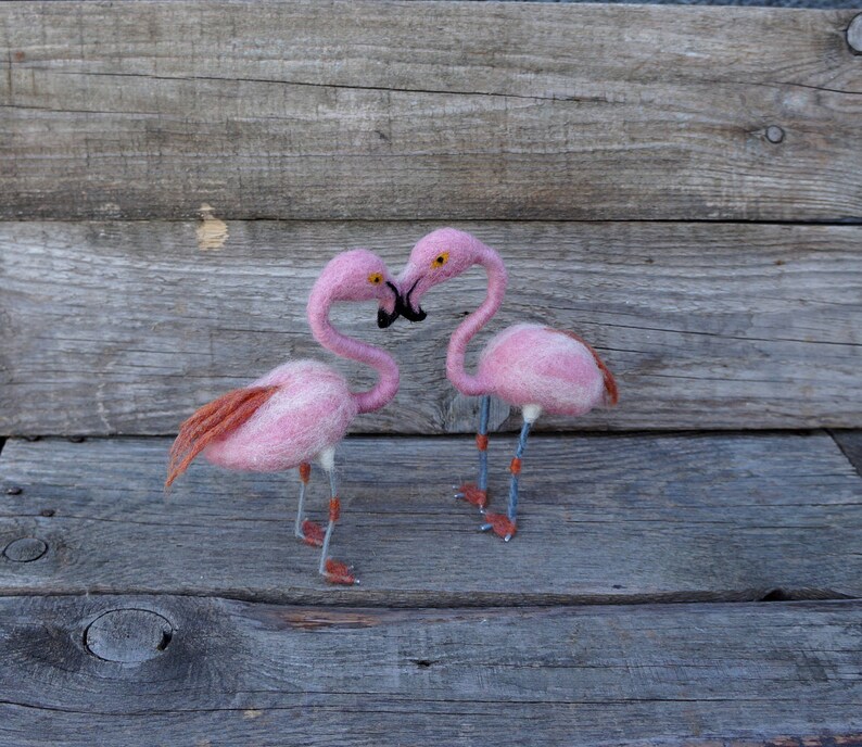 Flamingo Wedding Cake Topper Beach Love bird Felt cake topper Beach wedding Woolen wedding Tropical Wedding Bird Flamingos couple in love