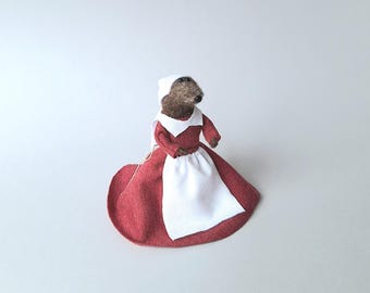 Hetty Muskrat The puppet Christmas Muppet Emmet otter&#39;s Jug-band Christmas Organic Art doll Dressed animal Felt Christmas Winter The muppet