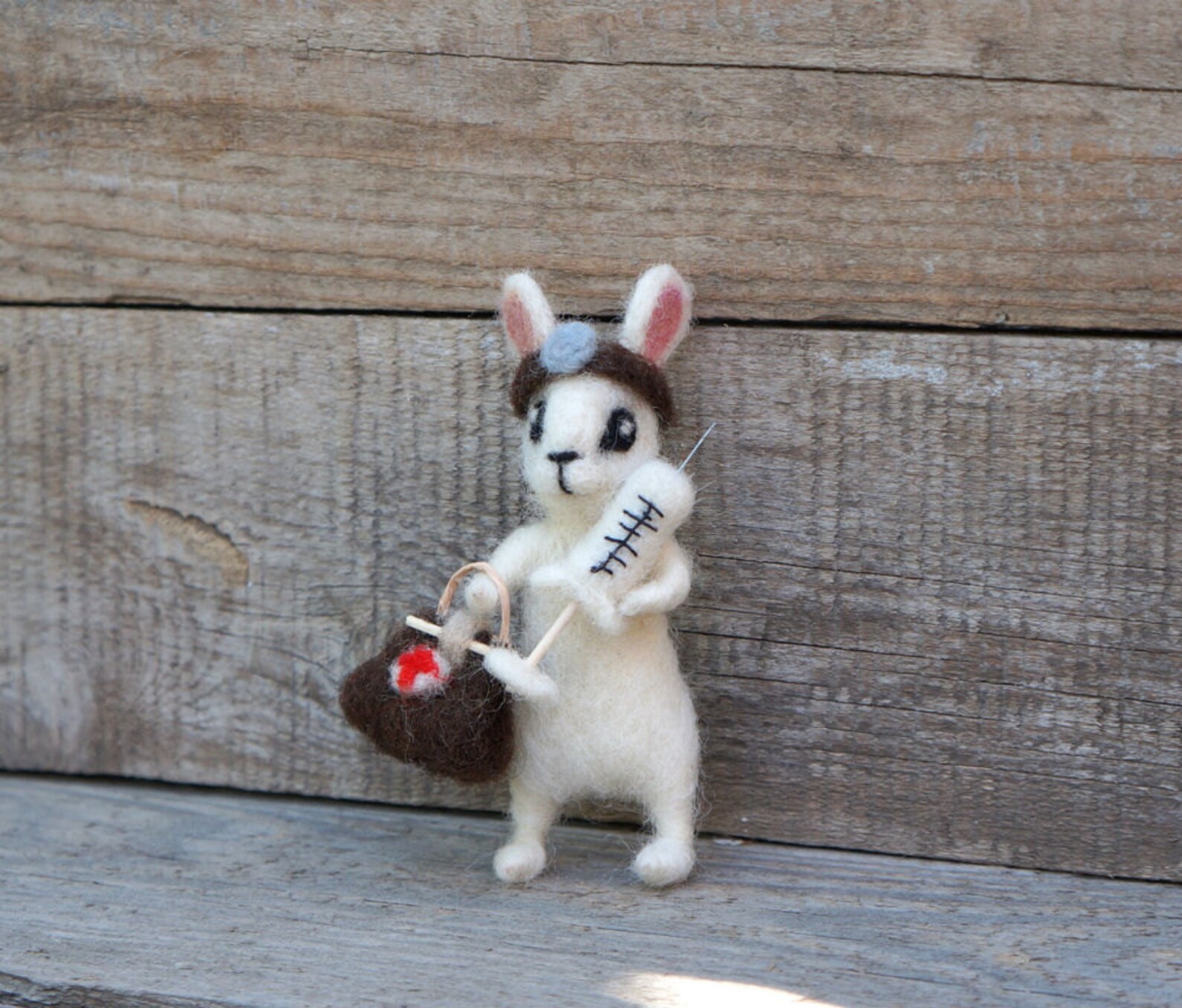 Doctor Bunny Ornament Felted Doll Medical Rabbit Cute Gift for Surgeon ...