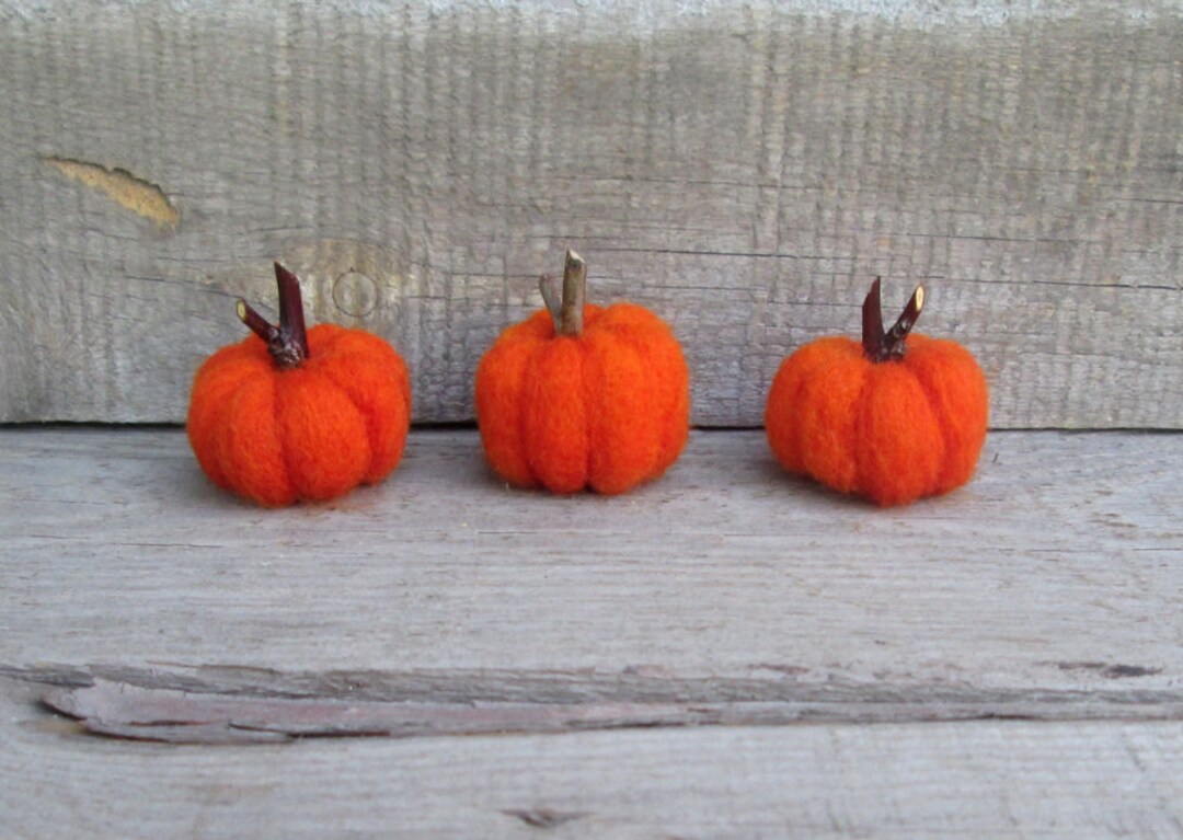 Orange Pumpkin Pair Hand Felted Wool - Medium Arcadia Home main image 1