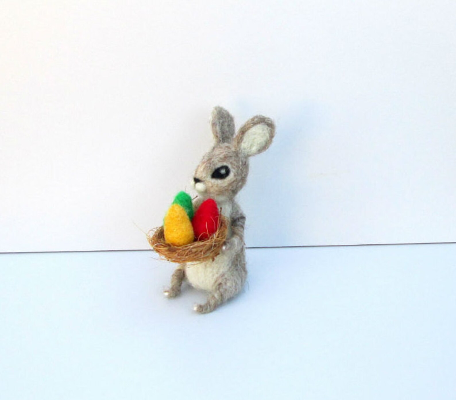 Easter Bunny Needle Felted Bunny Spring Hare Felted Easter Wool Rabbit ...