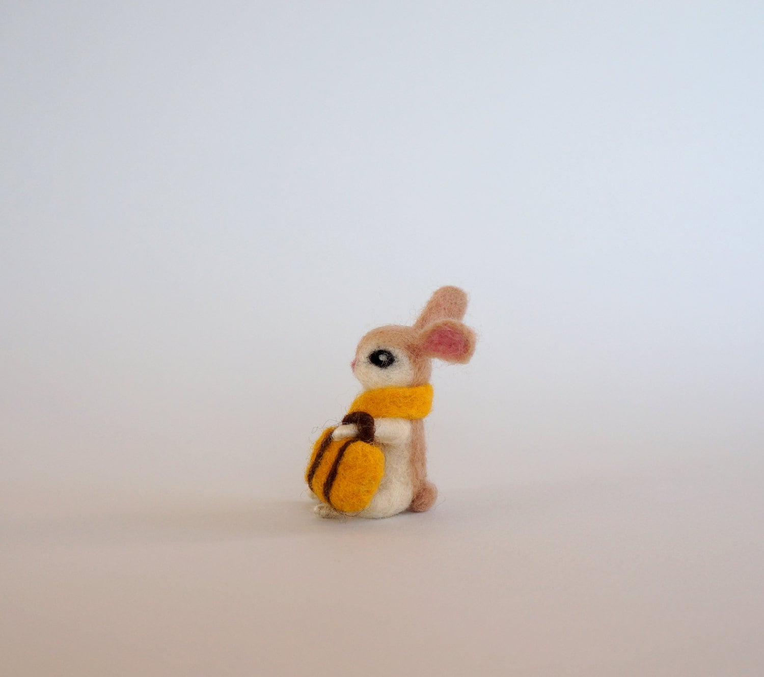 Traveling Bunny White Rabbit Cute Hare Tiny Animal Needle Felt Bunny ...