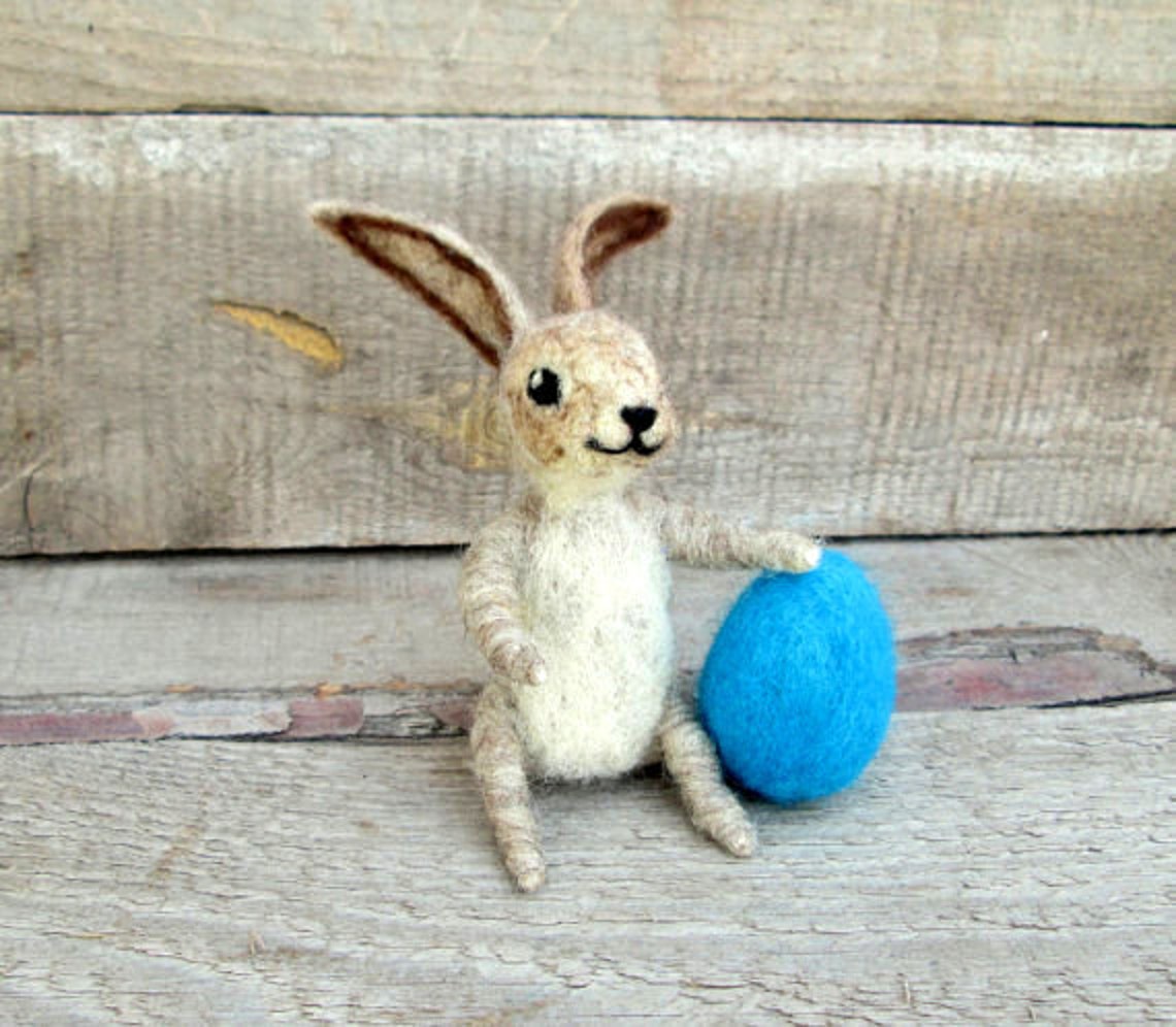 Felted Easter Bunny Wool Rabbit Easter Rabbit Easter Egg Easter Decor ...