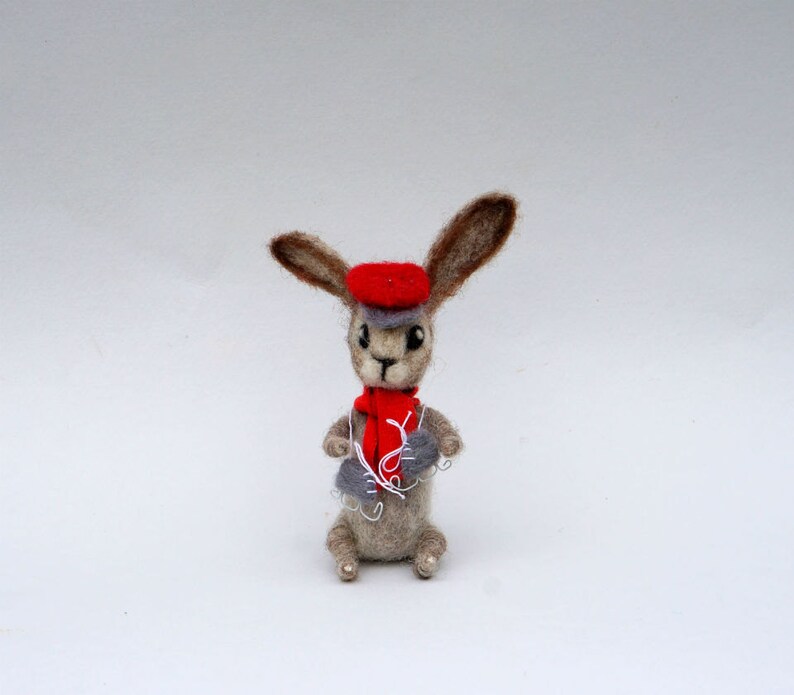 Ice Player Skating Figurine Xmas Ornament Felted Bunny Etsy