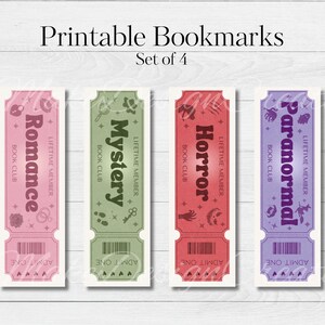 Genrebokmärken | Romantik, Skräck, Paranormalt, Mysterium | Biljettbokmärken | Utskrivbara bokmärken | Gåva för bokälskare | Digital nedladdning
