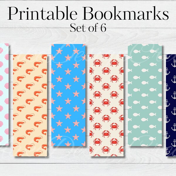 Nautical Bookmarks | Ocean Bookmarks | Kids Bookmarks | Digital Download | Bookish Gifts | Classroom Bookmarks | Summer Bookmarks |