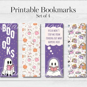 Ghost Bookmarks | Halloween Bookmarks | Spooky Book Lover Gifts | Cute Fall Bookmarks | Pastel Ghost Bookmarks | Digital Download