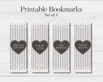 Grishaverse Inspired Bookmarks | Lace Heart Bookmarks | Fantasy Romance | Romantasy Reader Gifts | Crow Club, Kaz Brekker | Digital Download