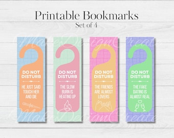Do Not Disturb Bookmarks | slow burn, friends to lovers, fake dating | Printable Bookmarks | Book Lover Gift | Digital Download | Set of 4