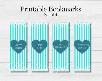Trope Bookmarks | Lace Heart Bookmarks | Slow burn, one bed, forced proximity, enemies to lovers | Digital Download