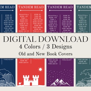 ToG Tandem Read Bookmarks | ToG Reading Order Guide | Fantasy Romance Bookmarks | Romantasy Reader Gifts | Digital Download Set of 12