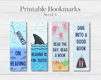 Ocean Bookmarks | Kids Bookmarks | Underwater Bookmarks | Classroom Rewards | Under the Sea Party Favors | Summer Reading | Digital Download