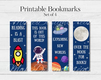 Kids Space Bookmarks | Outer Space Bookmarks | Astronauts Bookmarks | Moon Bookmarks | Teacher Resources | STEM Bookmarks | Digital Download