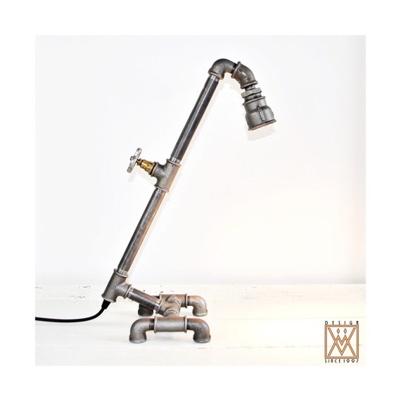 Faucet Switch Industrial Desk Lamp Repurposed Plumbing Pipe