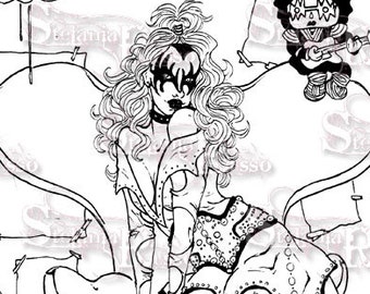 devil girl stamp etsy