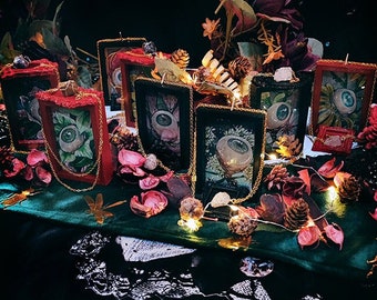 In Cauda Venemum - Collection - Original Artworks and Stones Necklace - Poisoned Flowers - Surreal Gothic Art - Illusorya Stefania Russo