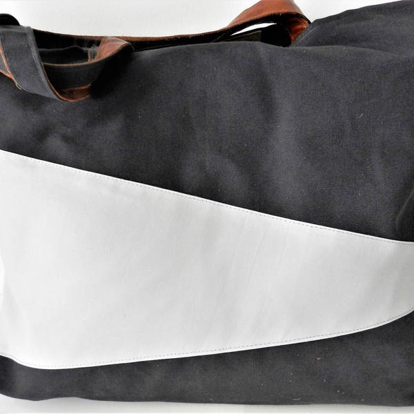 Bolso de playa | Bolsa grande | Gran comprador | Bolso de mano | Bolso geométrico | Bolsa de tela | Gris bolsa | Gris con gris claro | Bolso XL