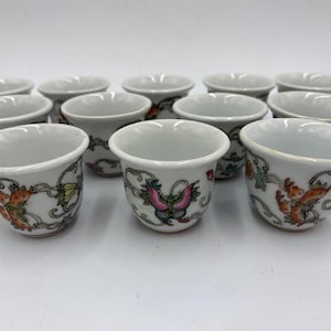 Vintage Chinese Porcelain Tea Cup - Chinese Porcelain Tea Cup - Set of 6 - Vintage Porcelain Tea Cup - Vintage Tea Cup - Miniature Tea Cup