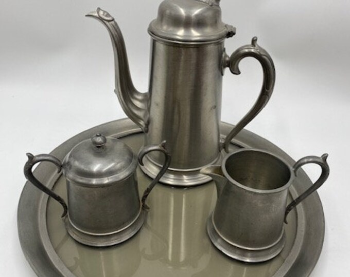 Vintage Pewter Tea Set Pewter Tea Set Vintage Pewter 4 Piece Pewter Tea