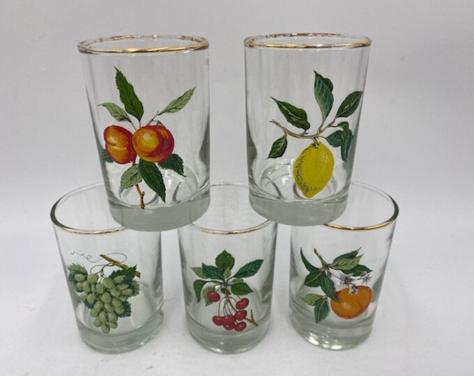 Vintage Juice Glasses Juice Glasses Vintage Juice Glass Set of 5 Juice