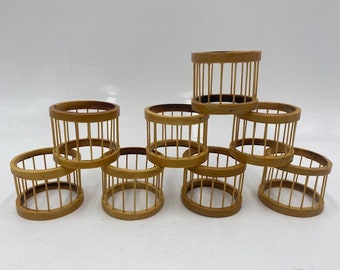Vintage Napkin Rings - Vintage Napkin Holders - Set of 8 - Napkin Rings - Napkin Holders - Rattan Napkin Rings - Wicker Napkin Rings