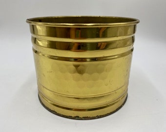 Vintage Brass Container - Vintage Brass Planter - Vintage Brass - Brass - Brass Planter - Brass Container - Hammered Brass Container