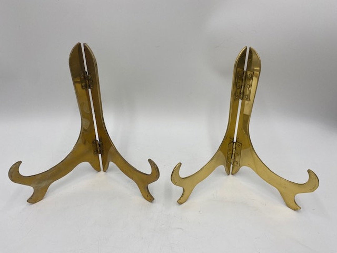 Vintage Brass Picture Holder Vintage Brass Display Holder Brass Plate