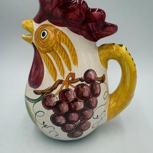 Vintage Italian Ceramic Rooster Pitcher