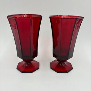 Vintage Red Iced Tea Glass- Red Iced Tea Glass - Set of 2 - Vintage Iced Tea Glass - Vintage Water Glass - Red Water Glass - Red Glassware