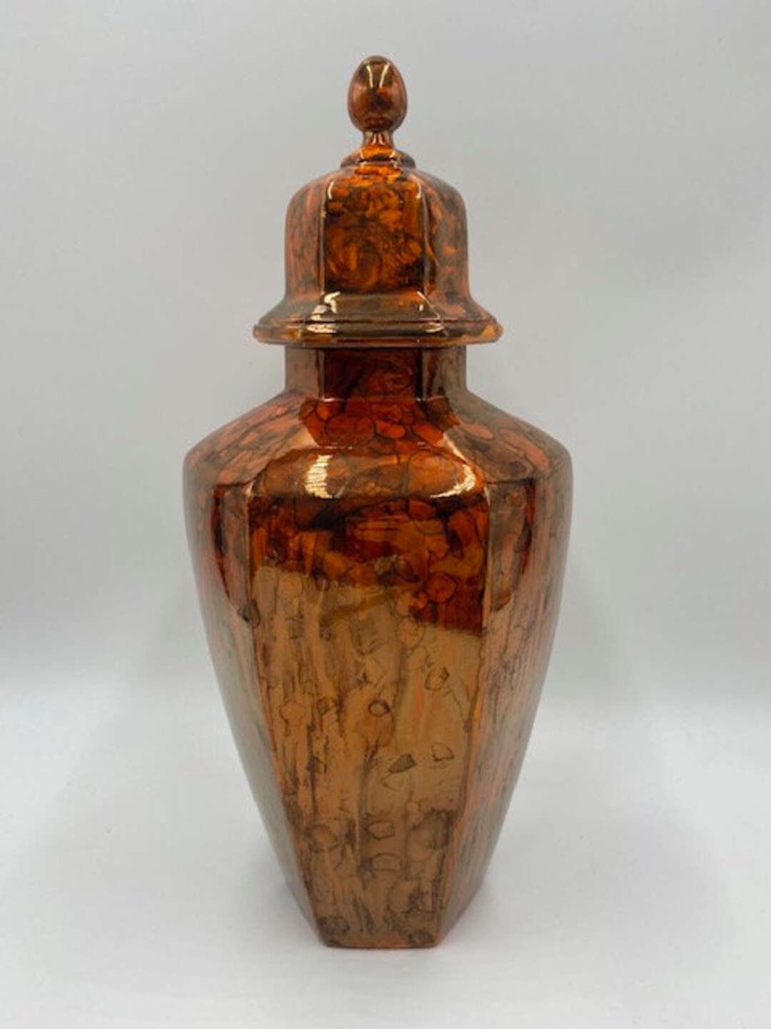 Vintage Ginger Jar Orange Ginger Jar Retro Home Decor Etsy