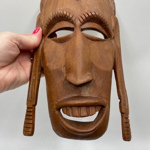 Vintage Wooden Mask - Wooden Mask - Collectible Wall Mask - Vintage Wood Mask - Hand Carved Wood Mask - Vintage Tribal Mask - African Mask