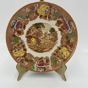 Vintage Brown Transferware - Brown Transferware Plate - Brown Transferware - Collectible Plate - Wood & Sons England - Vintage Woods Ware