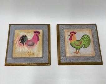 Vintage Rooster Wall Hanging - Vintage Chicken Wall Hanging - Rooster Wall Hanging - Rooster Wall Art - Chicken Wall Hanging - Chicken Art