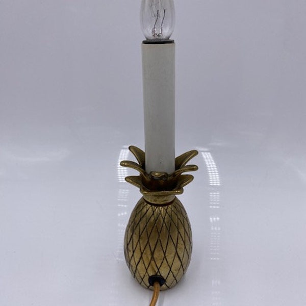 Vintage Brass Pineapple Lamp - Brass Pineapple Lamp - Vintage Brass Nightlight - Brass Nightlight - Brass Pineapple Light - Small Nightlight