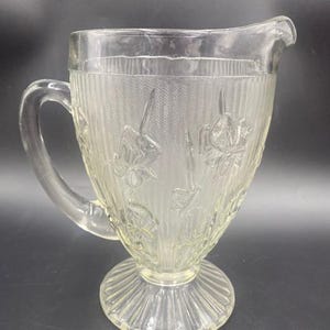 Vintage Depression Glass Pitcher - Vintage Glass Pitcher - Glass Pitcher - Pitcher - Depression Glass - Jeannette Indiana Glass Pitcher